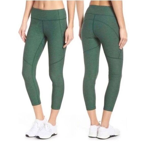 Outdoor Voices Size XS 3/4 Warm Up Leggings Hunter Green Space Dye Stretch - Picture 1 of 7